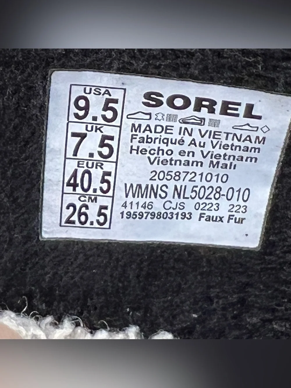 Sorel Boots Black Winter Waterproof Suede Low Sherpa Trim Women's 9.5